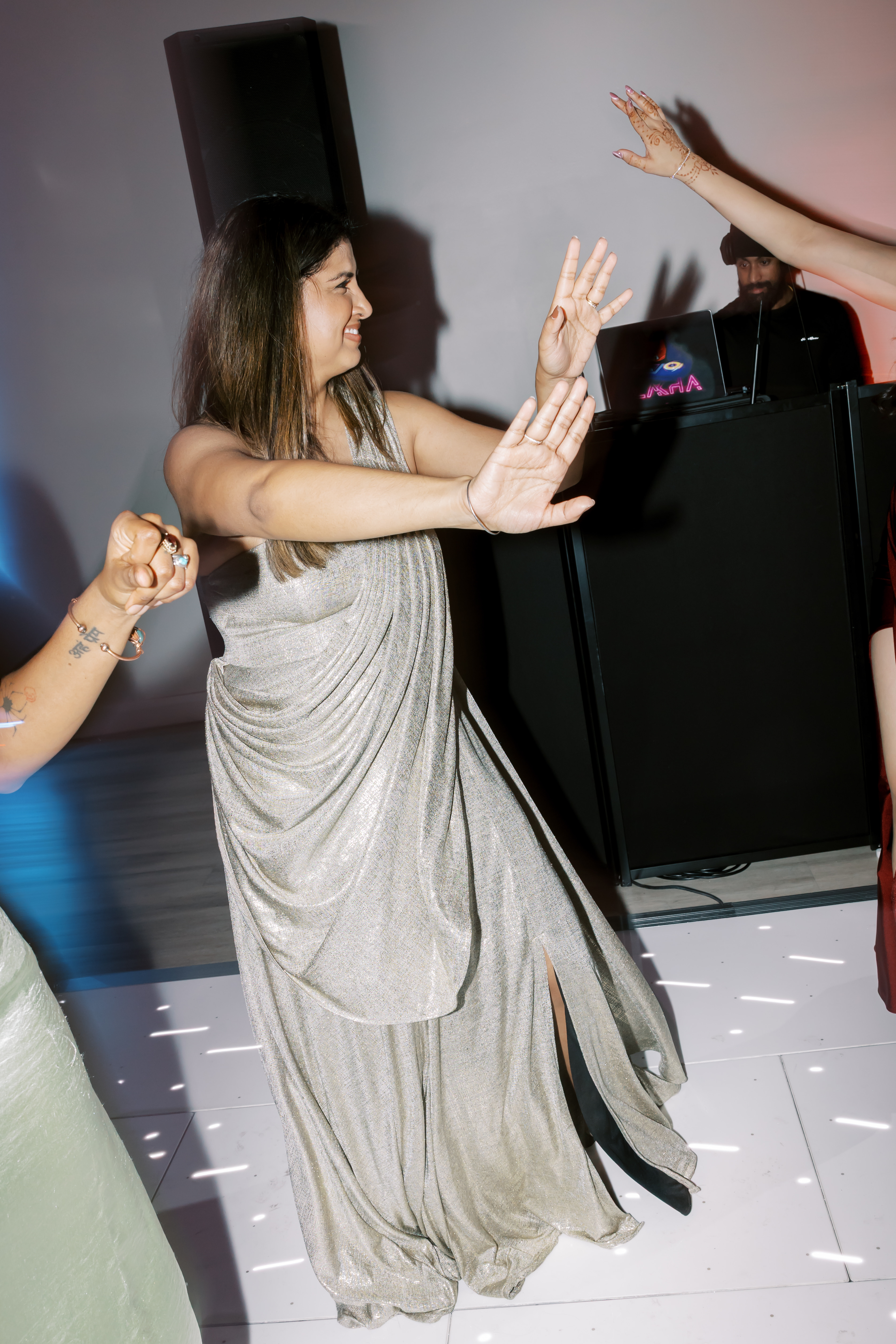 DJ Lakha performing at an Indian wedding reception